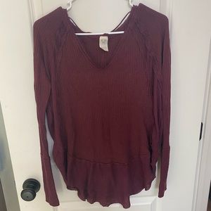 Free People Waffle Knit Top